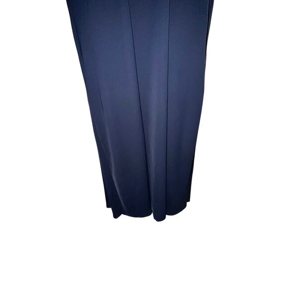 NWT Ralph Lauren Navy Sleeveless V-Neck A-Line Ruched Dress – Size 12 - Picture 3 of 7